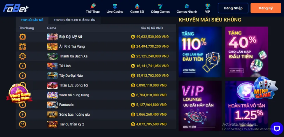 Các loại Slot Game lucky888 bet